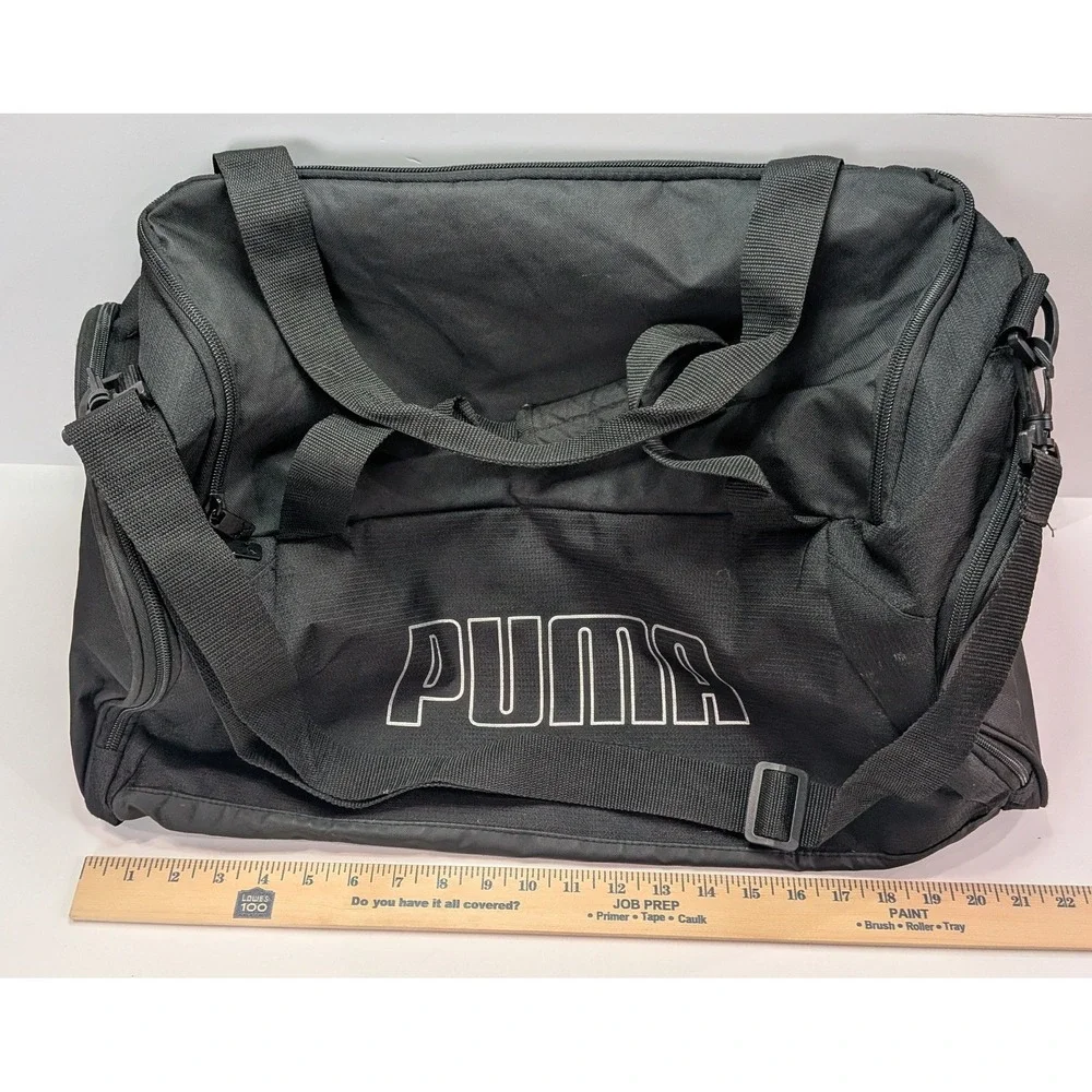 PUMA Duffle Bag Unisex Medium Black Good Sport Gym Travel PV2-0855